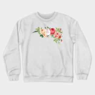 Romantic Watercolor Flower Bouquet Arrangement Blooming Crewneck Sweatshirt